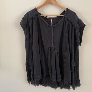 Free People Button Up Tunic Top